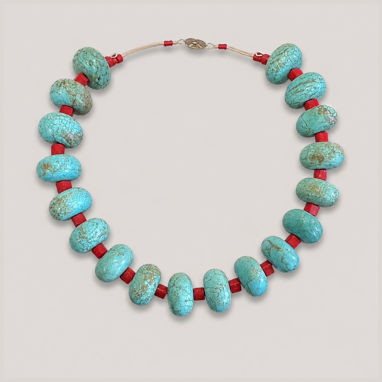 Red and Blue Stone .925 Necklace