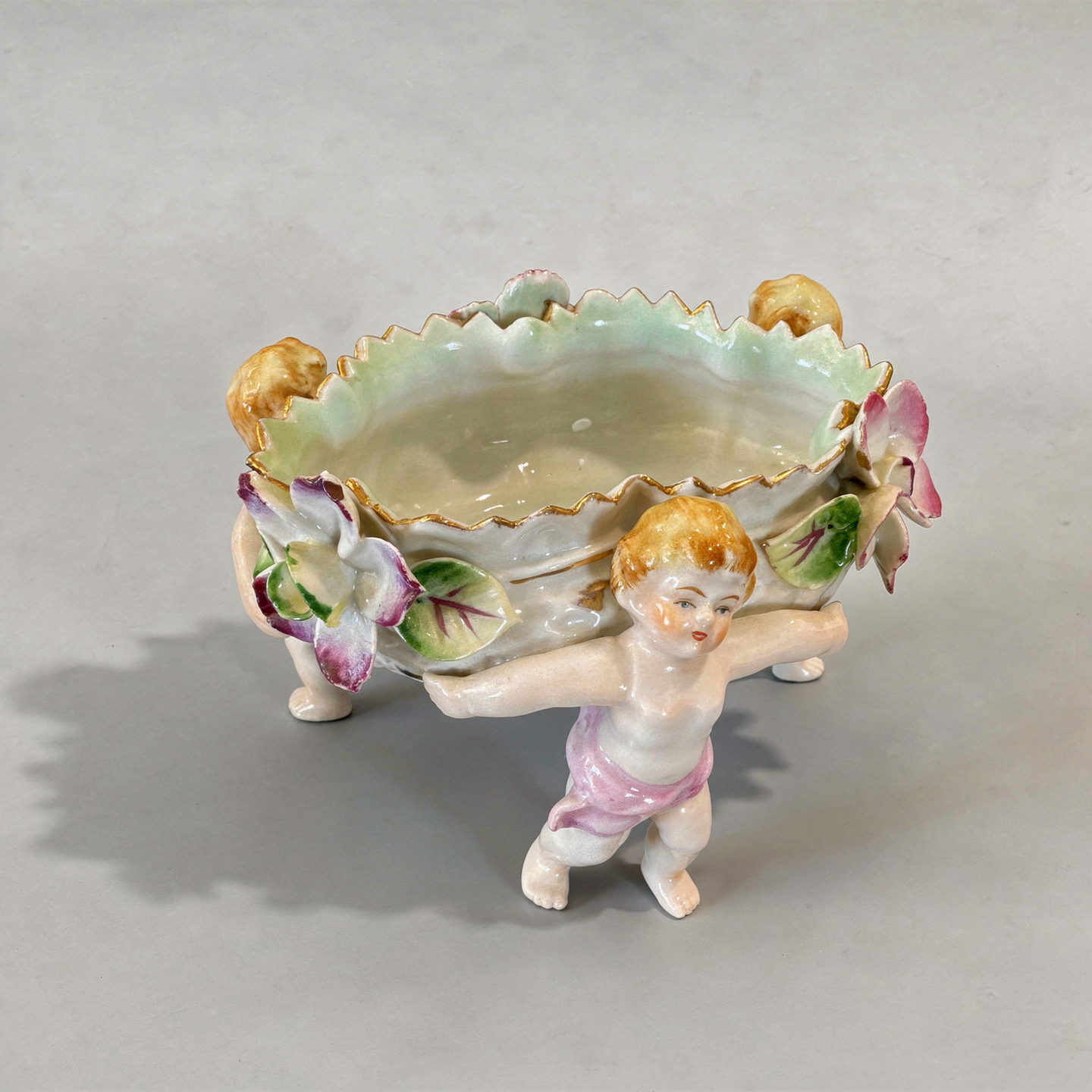 Cherub Trinket Dish (Has Repairs)