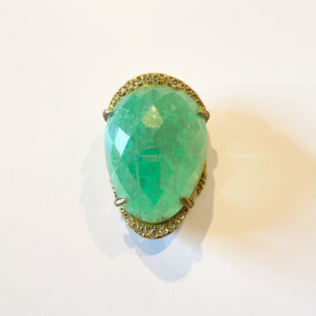 .925 Pa Indian Emerald Ring