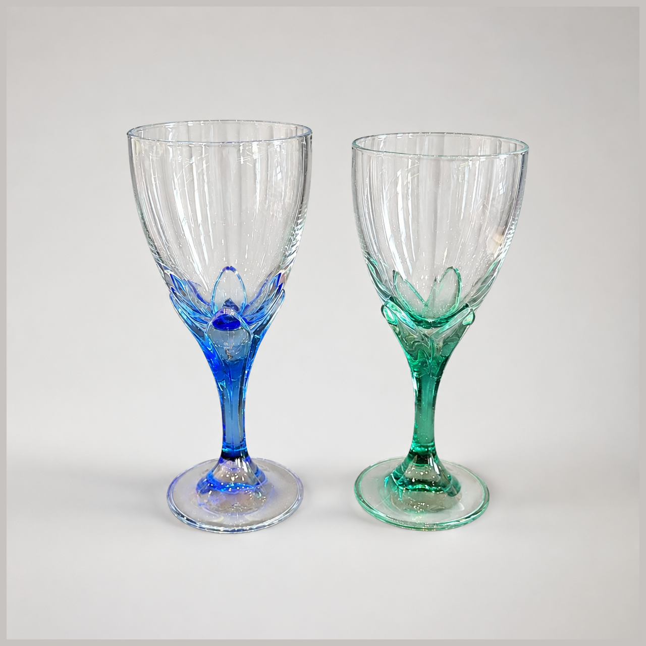 Pair of “bouquet” Glassware