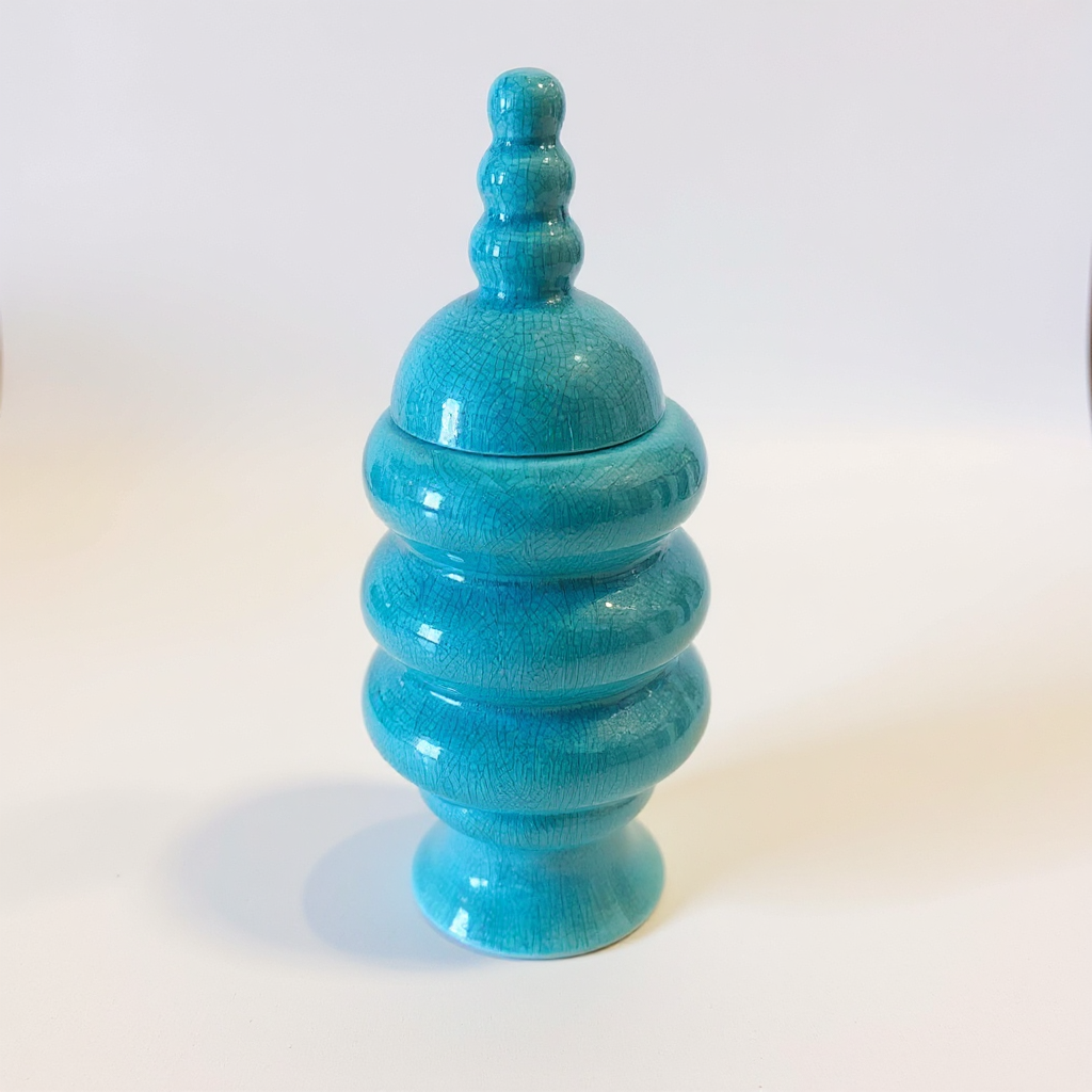 Turquoise Ceramic Glazed Canister