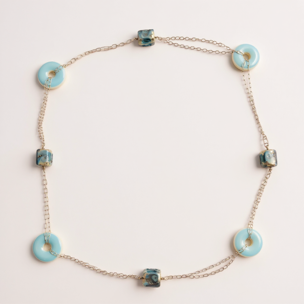 Artisan Lampwork Glass and Silver Necklace