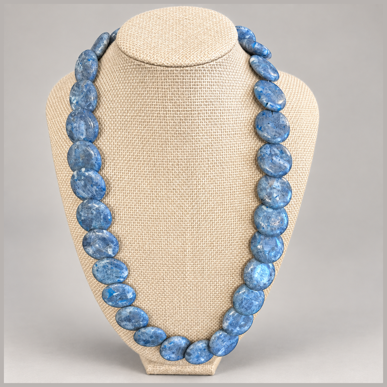 Stone Disk Necklace, .925 Sterling Silver