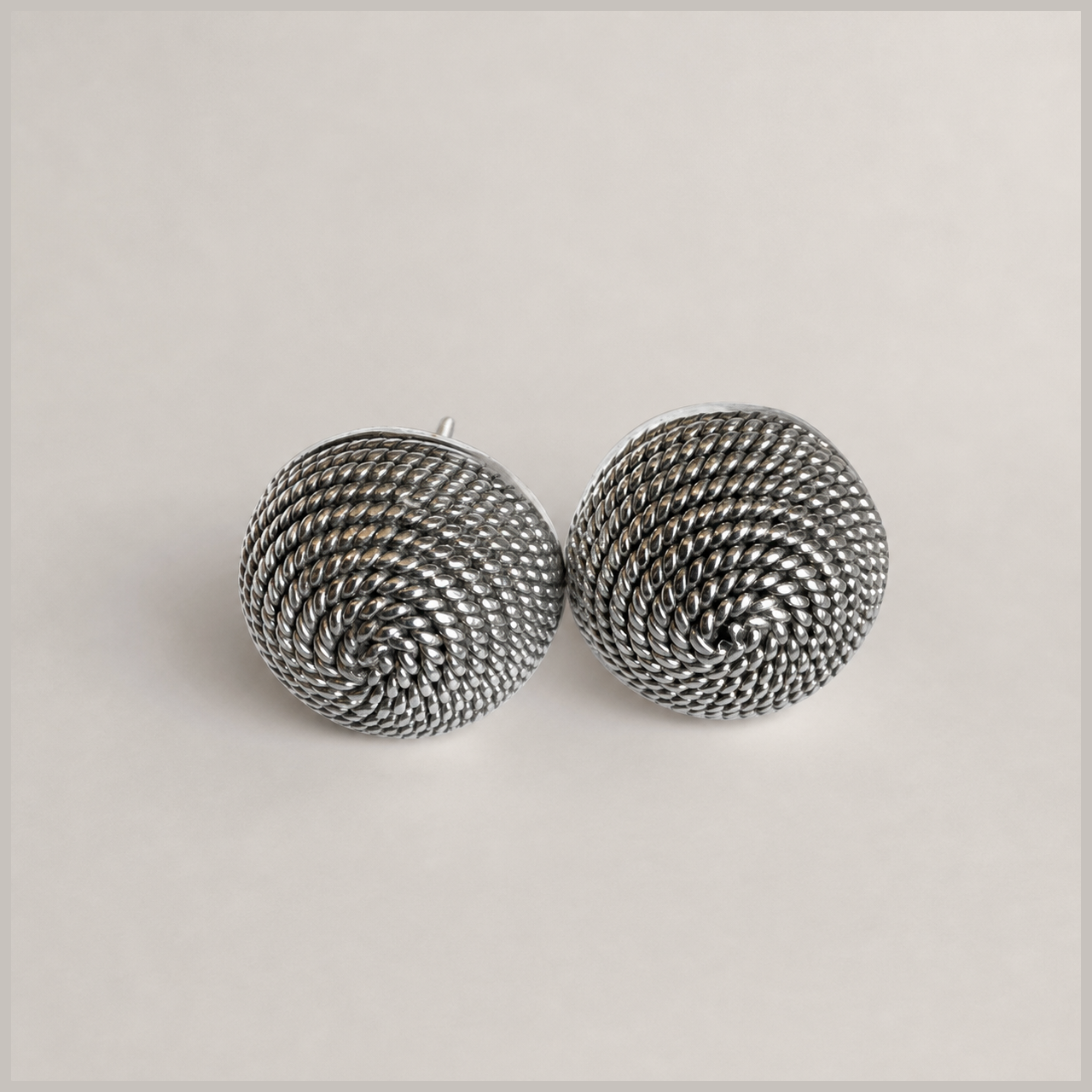 Taxco Dome Rope Earrings, .925 Sterling Silver