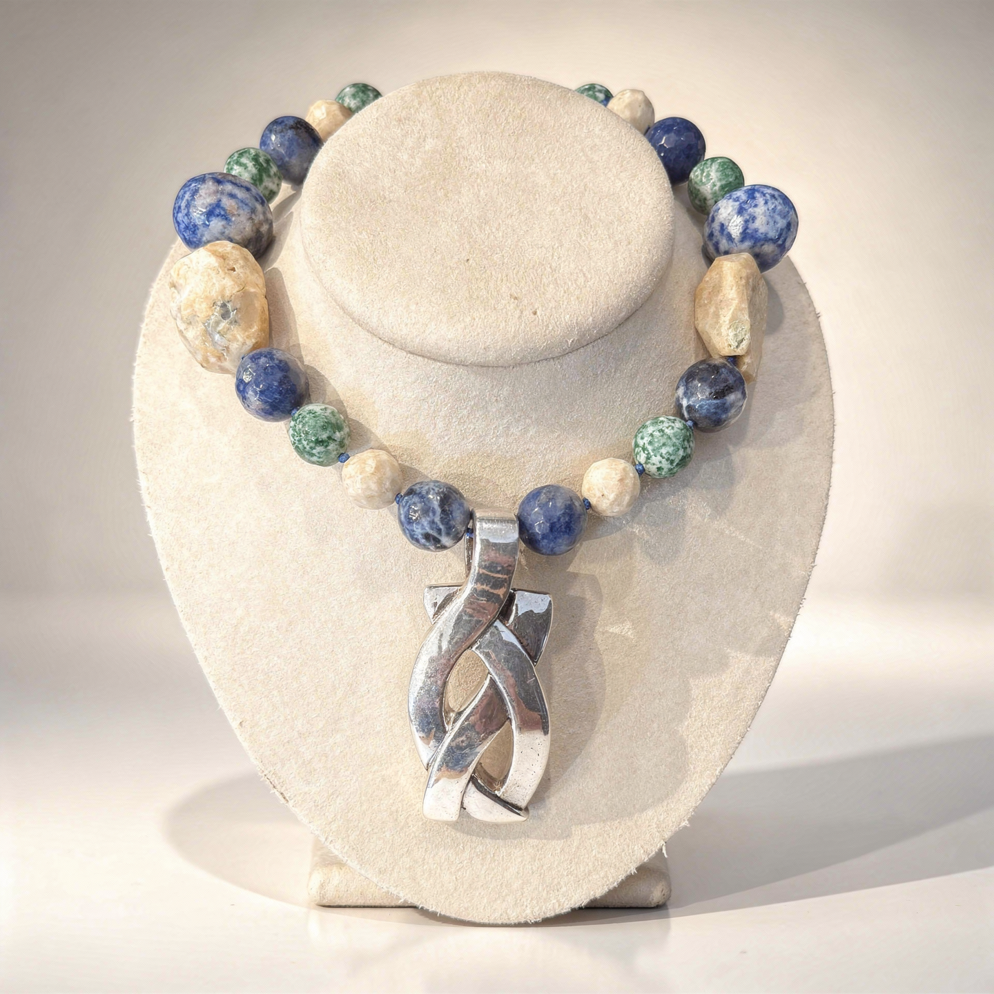Multi Stone Necklace 925SSL