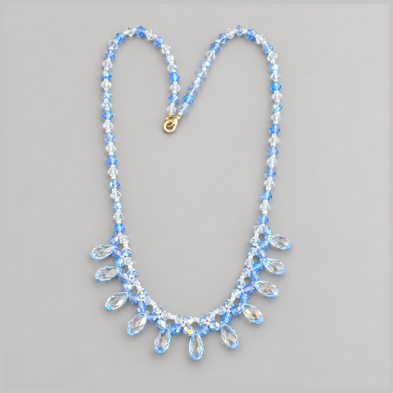 .925 Clasp and Crystal Bead Necklace