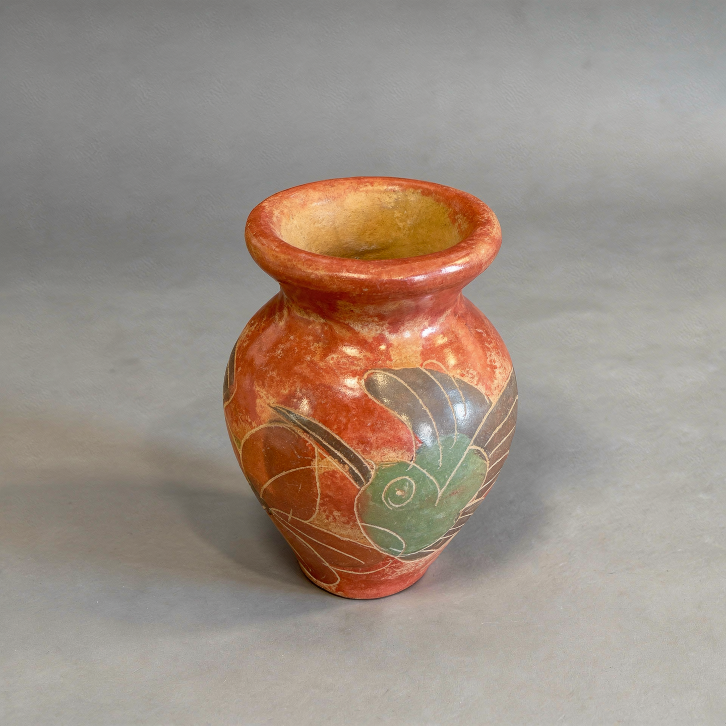 Small Ceramic Vase With Humming Bird
