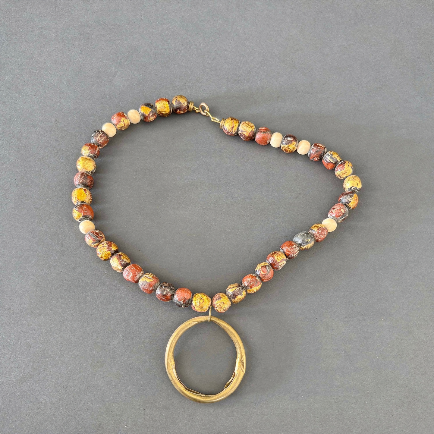 Brass and Wood Necklace
