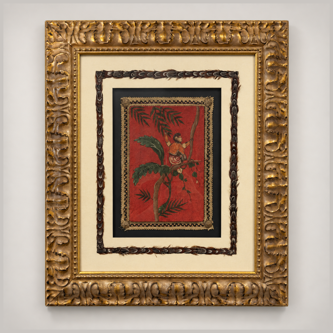 Framed Monkey Prints, Set of 2
