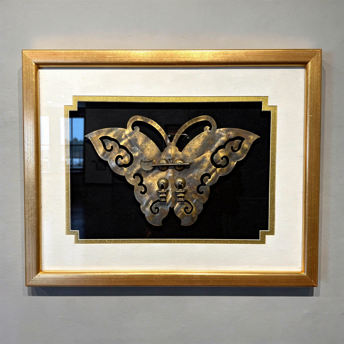 Framed Brass Butterfly Door Knocker