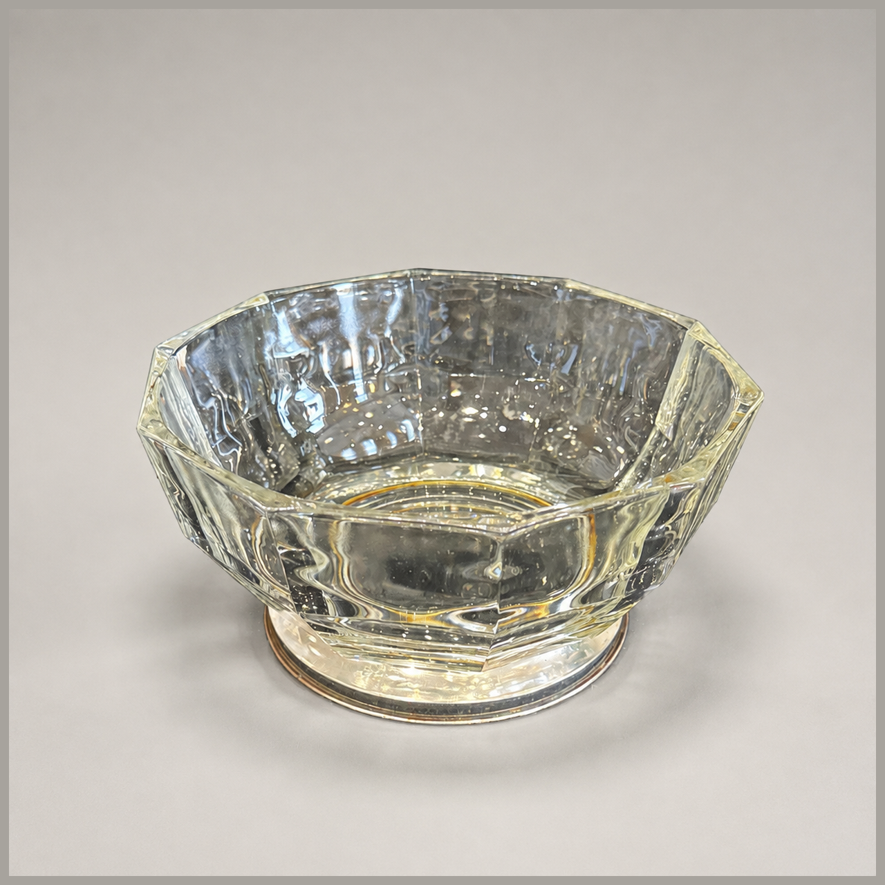 Silver-Plated Geometric Bowl